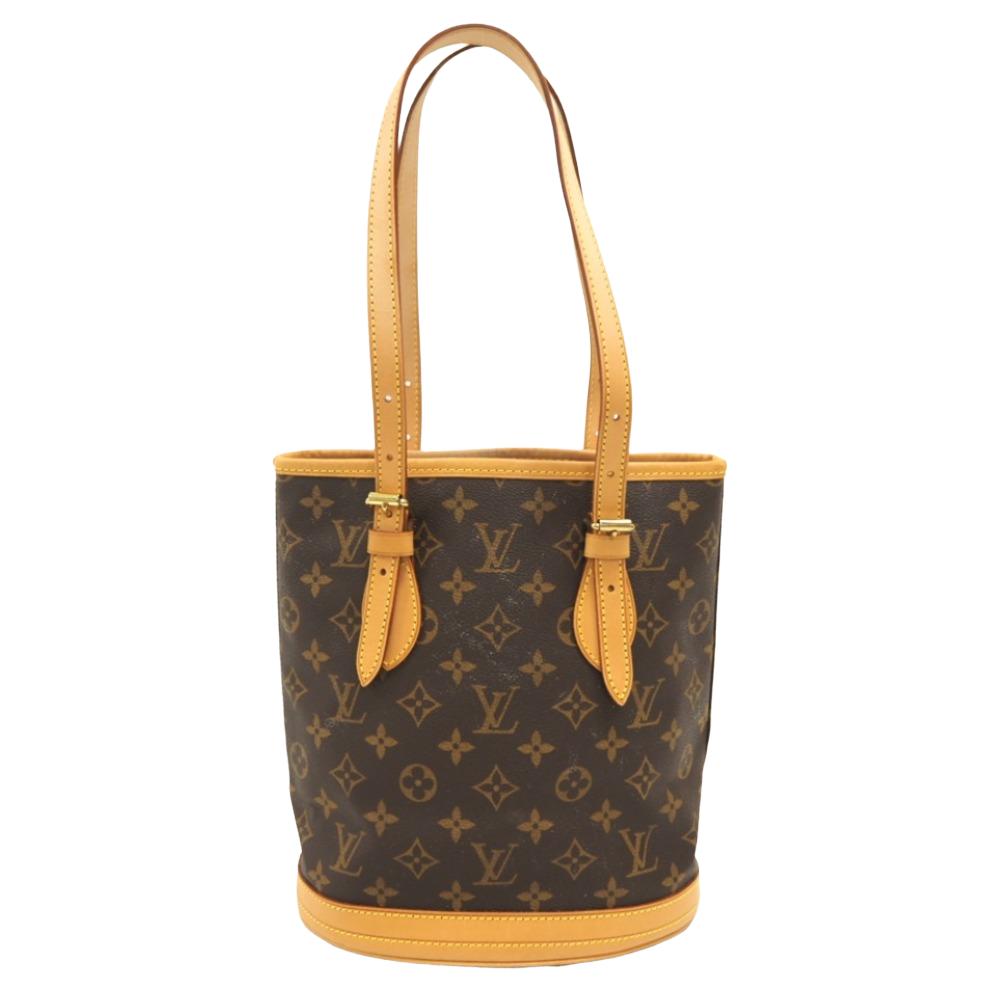 LOUIS VUITTON/ルイヴィトン M42238 バケットPM モノグラム トートバッグ ブラウン レディース