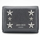 ジミーチュウ 革財布 レディース JIMMY CHOO/ジミーチュウ スター スタッズ 三つ折り財布 ブラック レディース