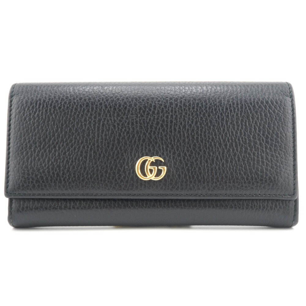 GUCCI/グッチ 456116 GGマーモント コンチネンタルウオレット 長財布 ブラック レディース