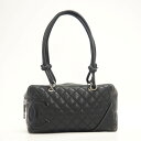 CHANEL/シャネル カンボン ボーリング ココマーク ショルダーバッグ ブラック レディース