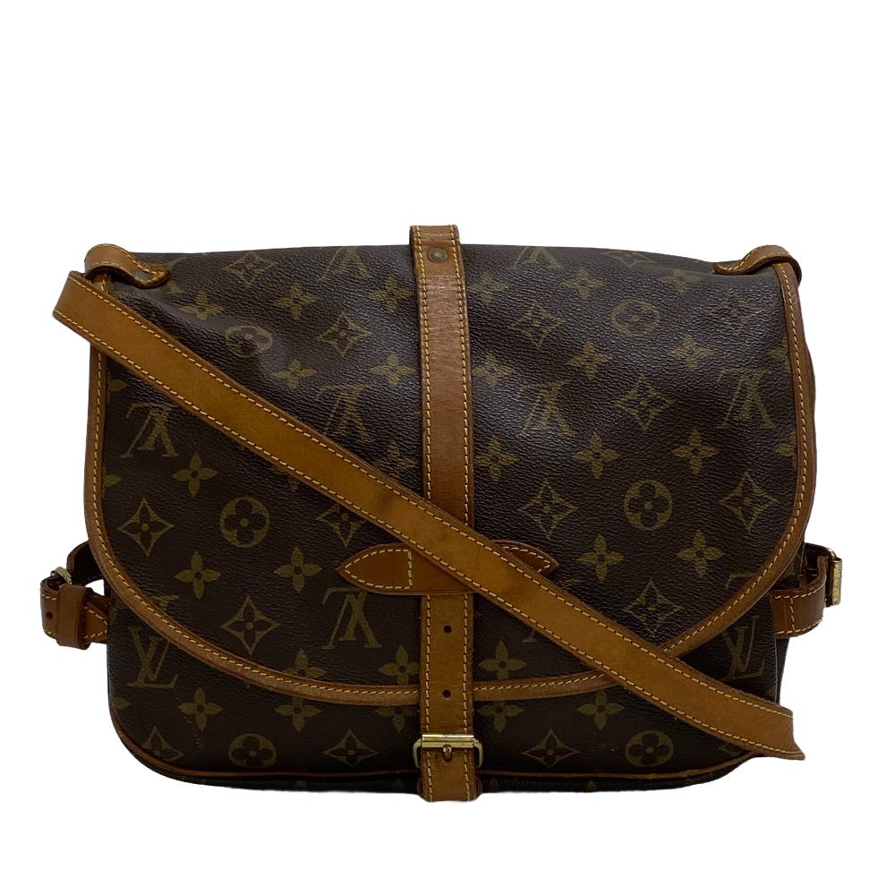 LOUIS VUITTON/ルイヴィトン M42256 ソミュール モノグラム ショルダーバッグ ブラウン レディース