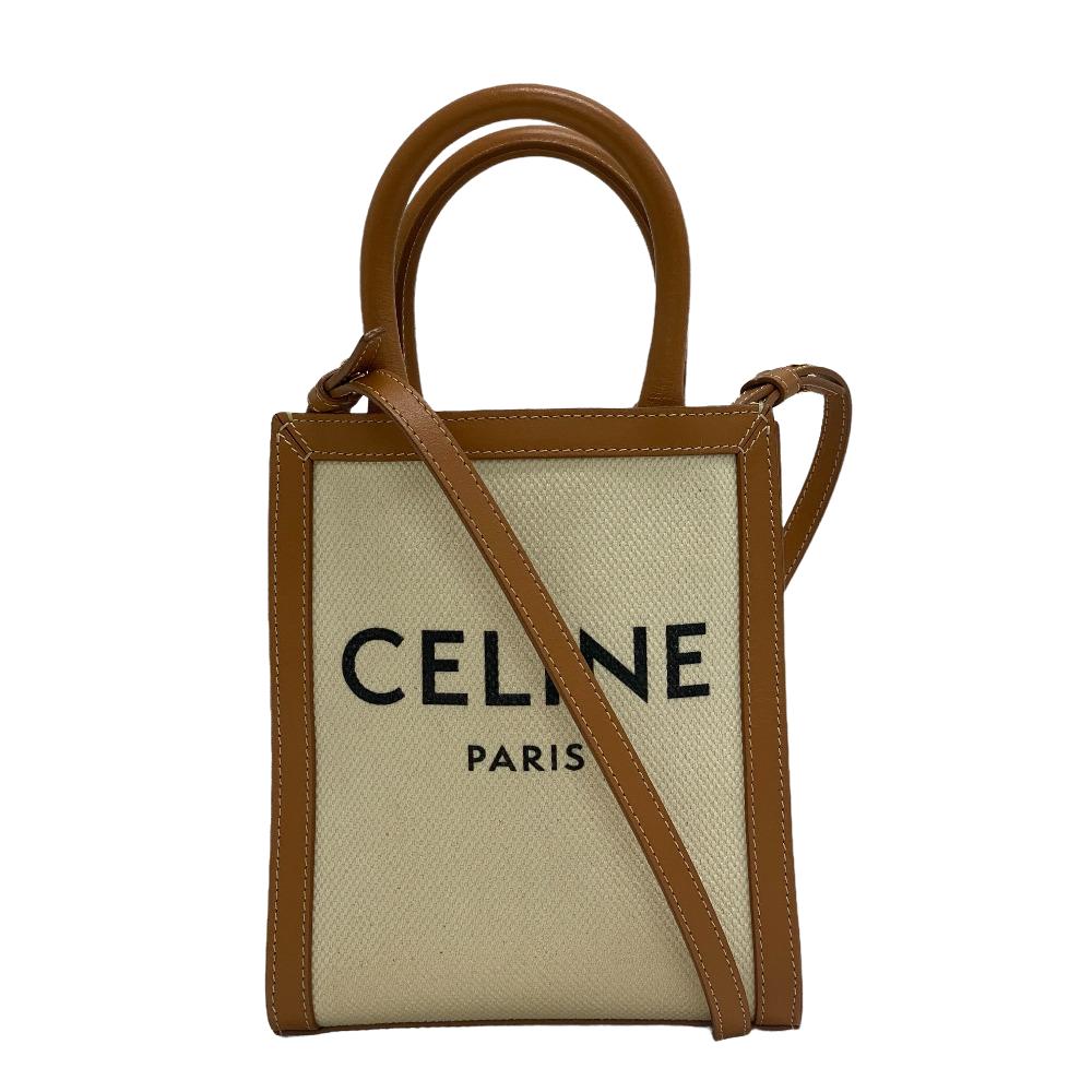 セリーヌ ショルダーバッグ（レディース） CELINE/セリーヌ ミニバーティカルカバ 2WAY ハンドバッグ ショルダーバッグ ベージュ レディース