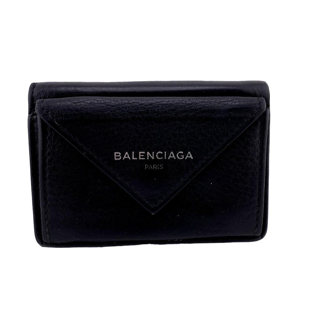 バレンシアガ 三つ折り財布 レディース BALENCIAGA/バレンシアガ ペーパーミニウォレット 三つ折り財布 ブラック レディース