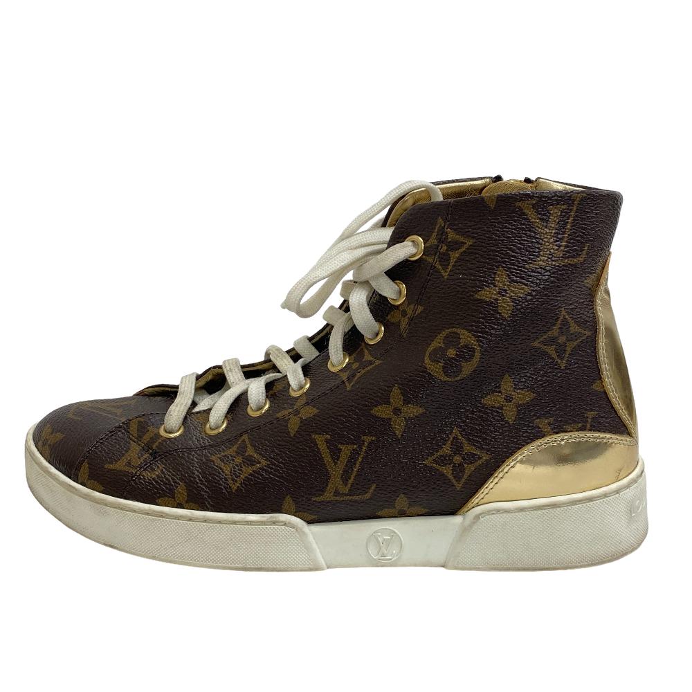 LOUIS VUITTON/ルイヴィトン CL0117 17年 ハイカットスニーカー ステラーライン モノグラム スニーカー ブラウン レディース