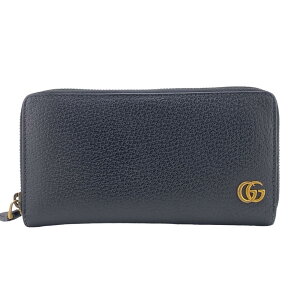 GUCCI/グッチ 428736 ラウンドファスナー GG 長財布 ブラック レディース