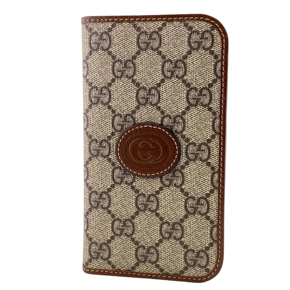 GUCCI/グッチ 760185 GGスプリーム iPhoneケース ブラウン ユニセックス