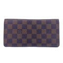 ルイ・ヴィトン 長財布 メンズ LOUIS VUITTON/ルイヴィトン N60017 ポルトフォイユブラザ ロングウォレット ダミエ 長財布 ブラウン メンズ