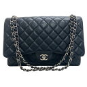 シャネル フォーマルバッグ レディース CHANEL/シャネル デカマトラッセ34 ダブルチェーンバッグ ココマーク マキシ ハンドバッグ ブラック レディース