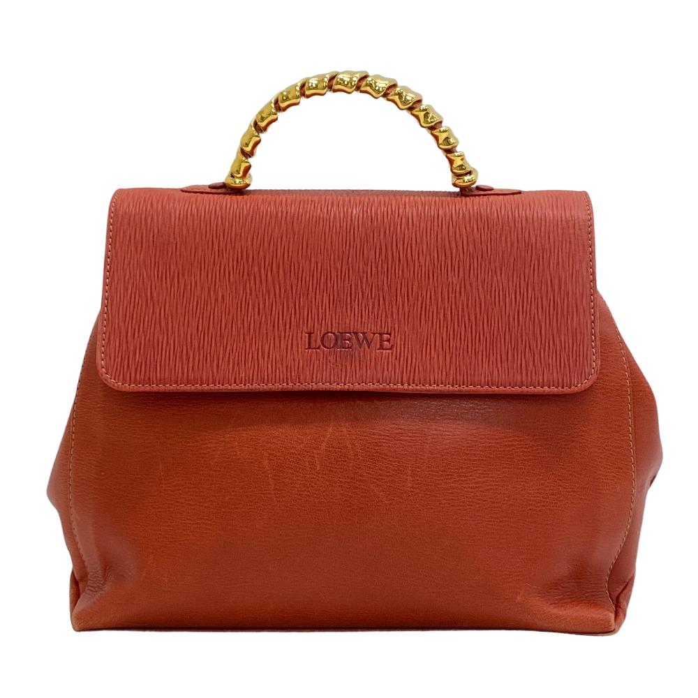 LOEWE/ロエベ ベラスケス ツイスト金具 ハンドバッグ レッド レディース