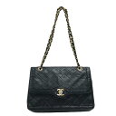 CHANEL/シャネル マトラッセ25 Wフラップ チェーンショルダー マトラッセ ココマーク ハンドバッグ ブラック レディース