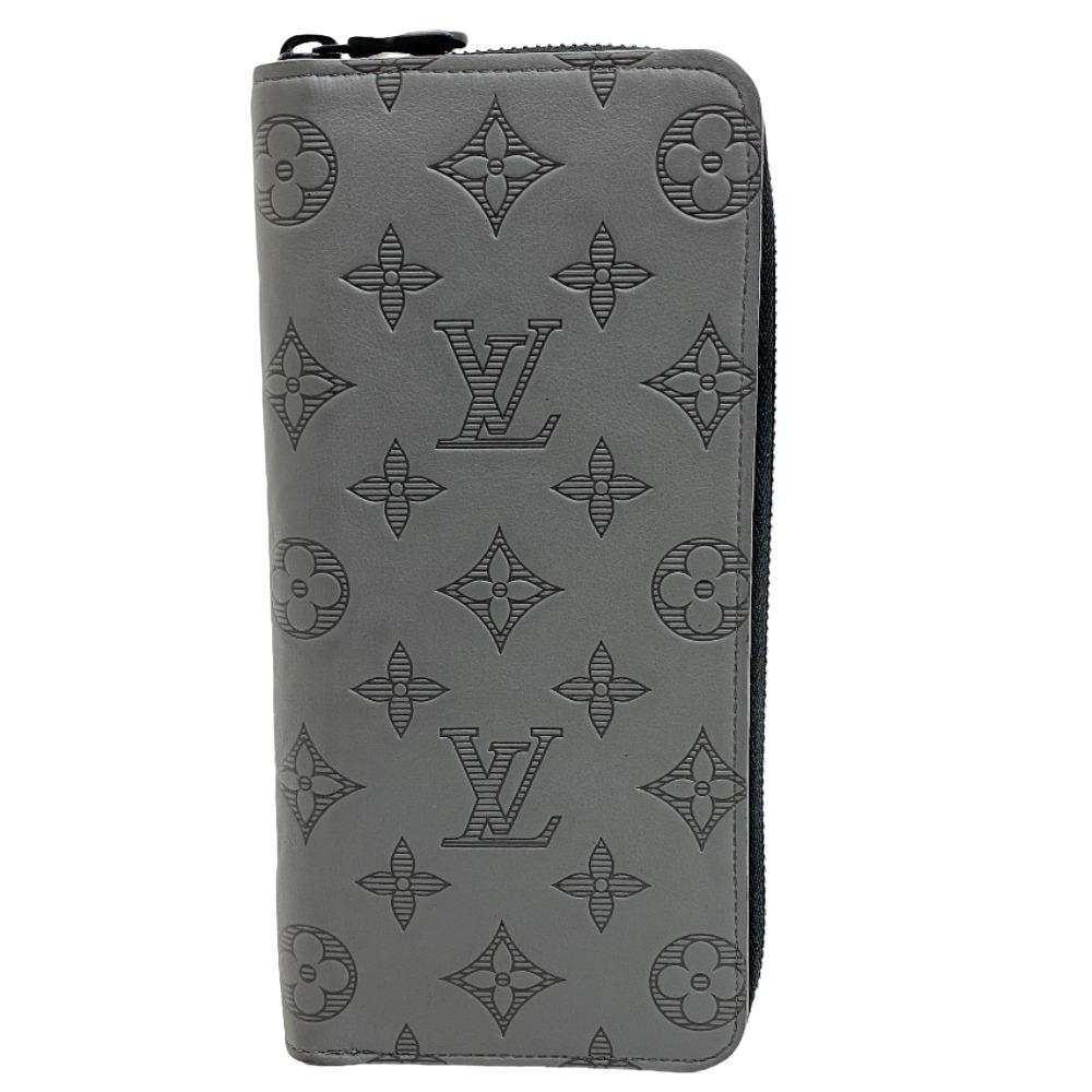 LOUIS VUITTON/ルイヴィトン M81384 ヴェルティカル ジッピーウォレット モノグラムシャドウ 長財布 グレー ユニセックス