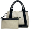 ハンドバッグ BALENCIAGA/バレンシアガ 339933 ネイビーカバス ハンドバッグ ホワイト ユニセックス