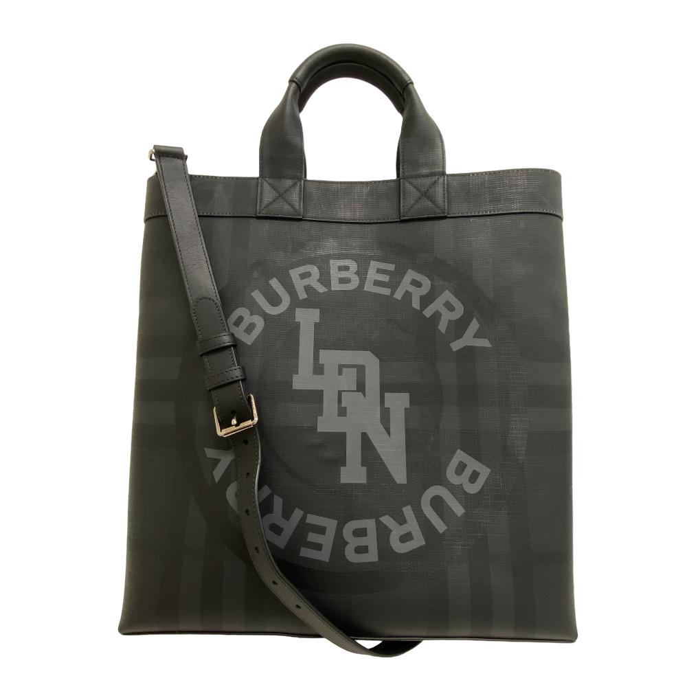 ショルダーバッグ BURBERRY/バーバリー 2WAY ショルダーバッグ チェック トートバッグ ブラック メンズ