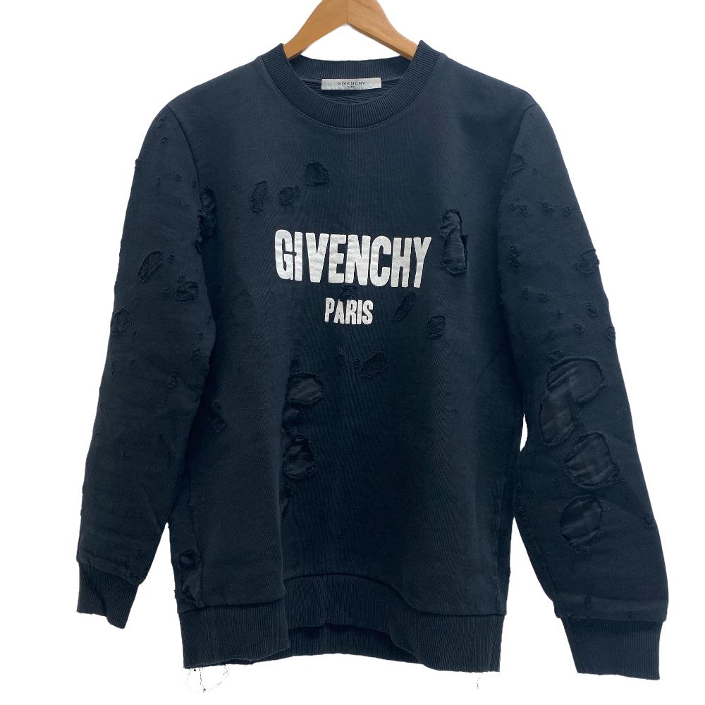 GIVENCHY/ジバンシィ BM70393Y0S XS デストロイ加工 スウェット ブラック メンズ