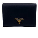 PRADA/プラダ 二つ折り財布 カードケース ブラック レディース