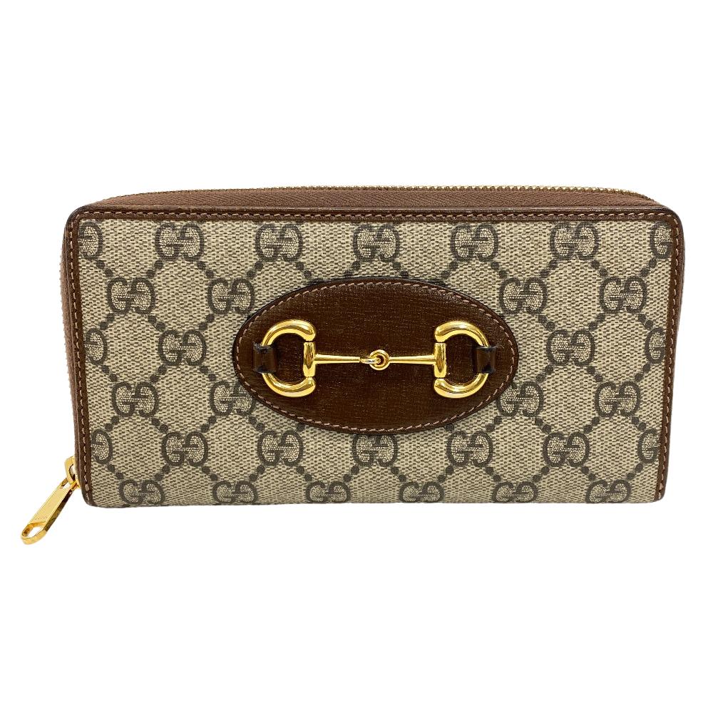 グッチ 長財布 レディース GUCCI/グッチ 621889 ホースビット ジップアラウンドウォレット GGスプリーム 長財布 ブラウン ユニセックス