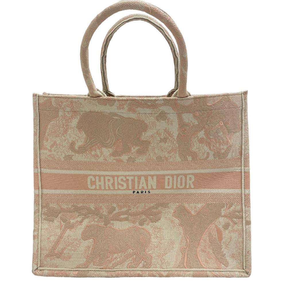 ディオール バッグ（レディース） Christian Dior/クリスチャンディオール 50--MA-0188 ブックトート ラージ トワル ドゥ ジュイエンブロイダリー トートバッグ ピンク レディース
