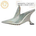 【すぐ使える5%OFFクーポン】BOTTEGAVENETA ボッテガヴェネタ Rocket ウェッジヒール ラミネートレザー ミュール シルバー レディース おすすめ 人気