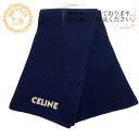 【すぐ使える5%OFFクーポン】CELINE セリーヌ ロゴポイント ウールマフラー マフラー ブランド 大人 ビジネス ふわふわ 薄手 厚手 ネイビー ユニセックス おすすめ 人気