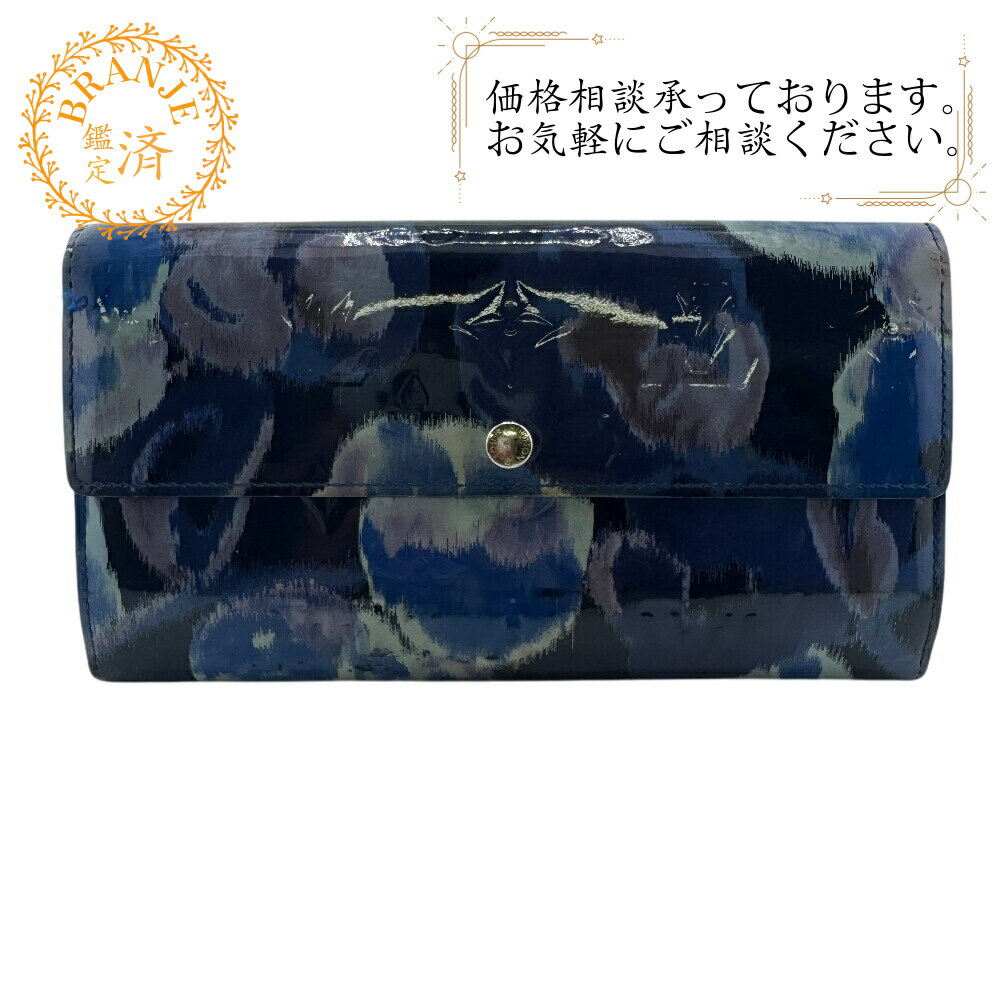 LOUIS VUITTON ルイヴィトン ルイヴィトン M90021 ポルトフォイユサラ ヴェルニ イカット 長財布 財布 ウォレット ブランド カード入れ 小銭入れ ブルー レディース