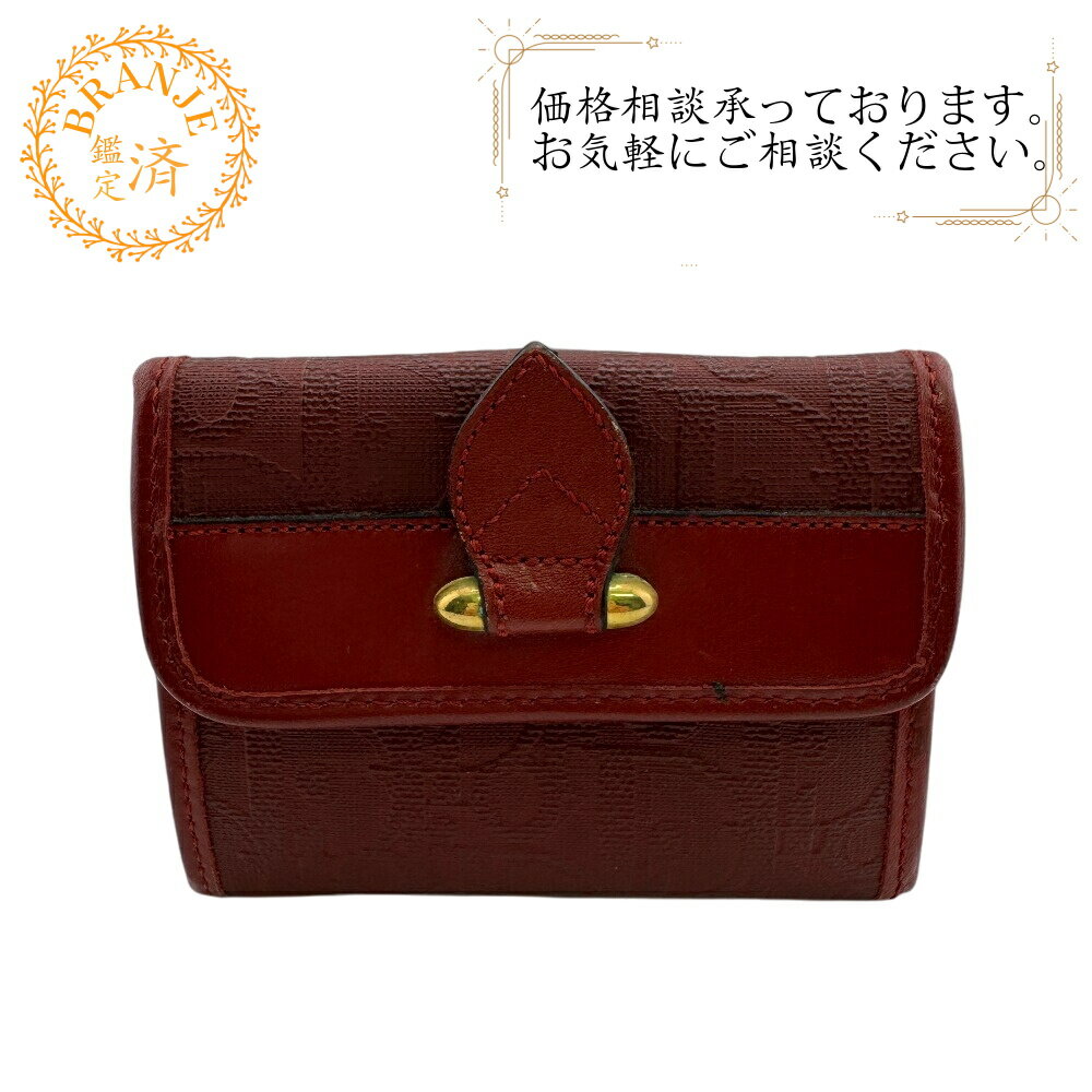 Dior ディオール ヴィンテージ トロッター コインケース 財布 ウォレット ブランド 小銭入れ レッド レディース