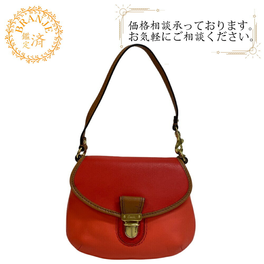 COACH コーチ アクセサリーポーチ オレンジ レディース