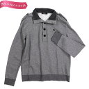 ＼通常の★40％OFF★4/29 昼12時まで お買い物マラソン／【中古】バーバリーブラックレーベル/BURBERRY BLACK LABEL スウェット トップス スエット メンズ 秋冬 裏起毛 ハーフボタン グレー 黒 3 L バーバリー トレーナー★61BE66