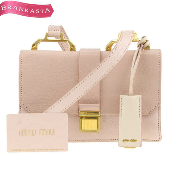 ＼5/14 23:59迄★全品20％OFFクーポン★期間限定セール／【中古】ミュウミュウ/miumiu ショルダーバッグ 鞄 5BH609 レディース マドラス ゴートレザー 山羊革 ミニ ポシェット ピンク系 ミュウミュウ バッグ★62BB87