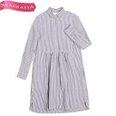 ＼3/31 23:59迄★60％OFFクーポン対象／【中古】[美品] エス マックスマーラ/S MaxMara シャツワンピース レディース 春秋 ひざ丈 ストライプ柄 長袖 綿 サイドスリット ラベンダーブルー系 白 IJ36 USA2 S マックスマーラ ワンピース★51HC79