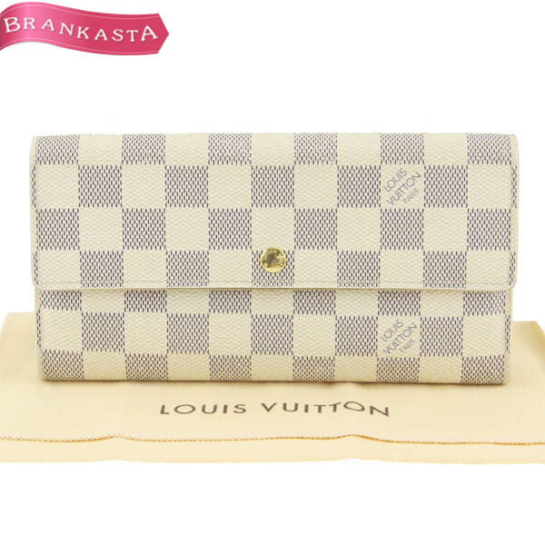 ＼5/14 23:59迄★全品20％OFFクーポン★期間限定セール／【中古】ルイヴィトン/LOUIS VUITTON ダミエ ポルトフォイユサラ 二つ折り長財布 ブランド N61735 レディース ロングウォレット アズール ルイ・ヴィトン ヴィトン財布 ビトン財布 ビトン長財布★04BA32