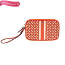 ＼5/9 23:59迄★店内全品20％OFF★期間限定セール／【中古】【美品】トリーバーチ/Tory Burch T ZAG WRISTLET ポーチ 64282 レディース リストレット PVC 赤 オレンジ ペールピンク 白 トリーバーチ ポーチ★62EA25