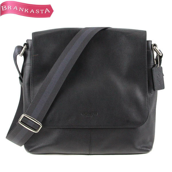 ＼5/14 23:59迄★全品20％OFFクーポン★期間限定セール／【中古】コーチ/COACH チャールズ スムース レザー スモール メッセンジャー ショルダーバッグ 鞄 F28576 メンズ 本革 黒 紺 コーチ ショルダーバッグ★62EA63