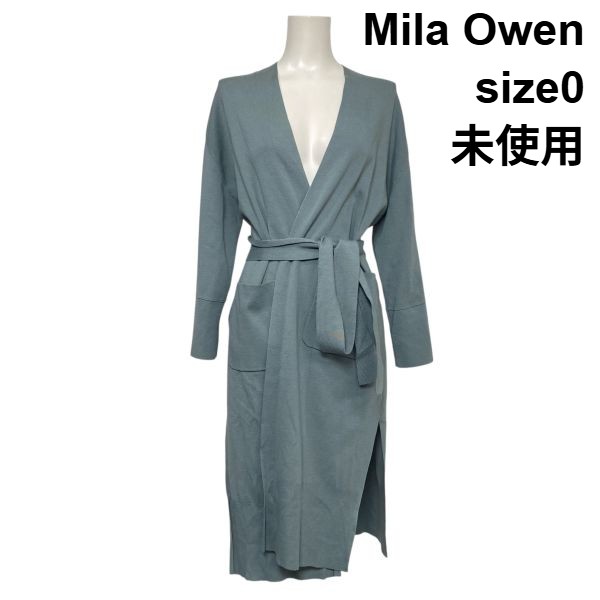 【中古】未使用 ミラオーウェン Mila Owen ロングニットカーディガン 長袖 オープンフロント ベルト付き ブルー系 0 S 7号 レディース S6B250 brankasta-tisna-10005056 BRANKASTA 楽天市場店 パッケージ画像