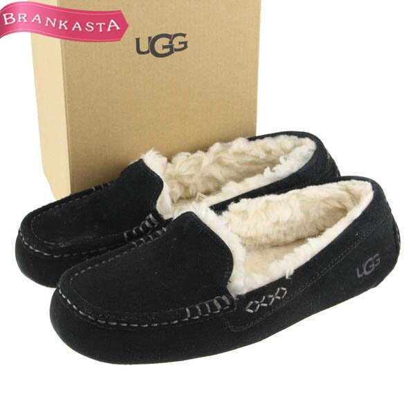 ＼6/10 13:59迄★更に10%OFFクーポン+30%OFF+P2倍 スーパーセール／ アグ/UGG アンスレー Ansley スリッポン 靴 シューズ 1106878 レディース 秋冬 ドライビングモカシン スエード ボア 黒 USA6 JPN23 23cm アグ スリッポン 靴★62AB16