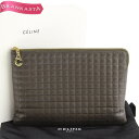 ＼通常の★30％OFF★4/29 昼12時まで お買い物マラソン／【中古】 定価8.6万 セリーヌ/CELINE クラッチバッグ セカンドバッグ鞄 10B813BFL レディース レザー 本革 Cチャーム キルティング 薄型 カーキブラウン セリーヌ バッグ★52KB10