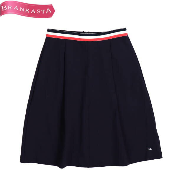 ＼5/16 23:59迄★30％OFFクーポン対象★期間限定セール／【中古】[美品] トミーヒルフィガー/TOMMY HILFIGER スカート ボトムス レディース 春夏 ひざ丈 フレア ウエストゴム 小さいサイズ ネイビー XS トミーヒルフィガー スカート★61BB84