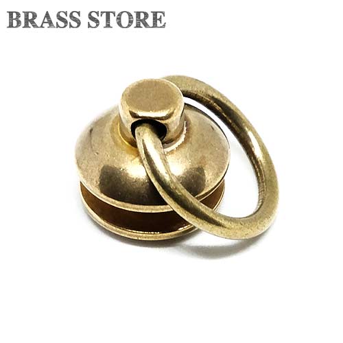BRASS STORE ブラスストア / 真鍮ドロップリング 大(ゴールド)/ ポスト トチカン 財布 金具 パーツ 工具 ウォレットチェーン レザークラフト 首輪 ペット用品 ドロップハンドル