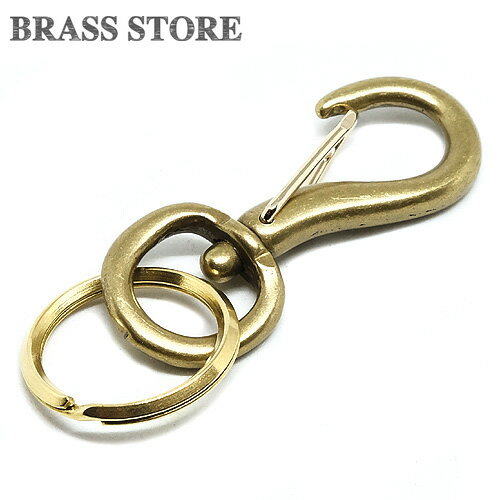 BRASS STORE ブラスストア / ナスカン キーリング ゴールド 玉プラ塗装仕上げ（小サイズ） / ゴールド ブラス 強い メンズ レディース 小物 雑貨 鍵 収納 金 二重リング ダブルリング キーフック キーホルダー