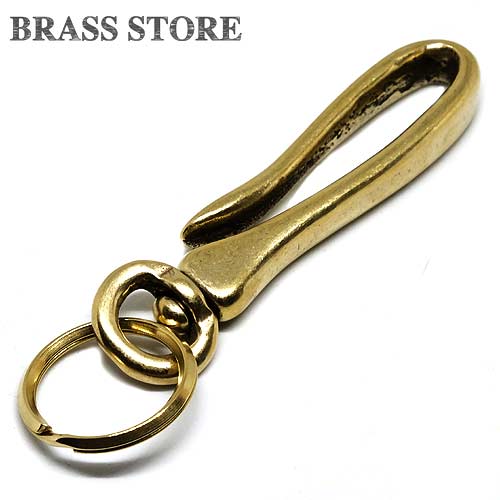 BRASS STORE ブラスストア / ツリバリフック キーリング 回転式 (大）/ ゴールド キーフック 釣り針 つりばり ベルトループ 真鍮 ブラス メンズ レディース ウォレットチェーン かぎ針 キーフック