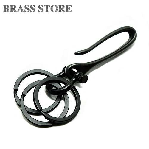 BRASS STORE ブラスストア / 真鍮 ツリバリフック キーリング シャックルタイプ ( ブラック 中)/ 黒色 ダブルリング キーホルダー ベルトループ メンズ 鍵 携帯 釣り針 ビンテージ アウトドア カラビナ つりばり BRASS STORE ブラスストア / 真鍮 ツリバリフック キーリング シャックルタイプ ( ブラック 中)/ 黒色 ダブルリング キーホルダー ベルトループ メンズ 鍵 携帯 釣り針 ビンテージ アウトドア カラビナ つりばり