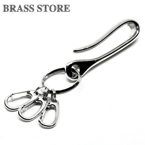 BRASS STORE ブラスストア / カラビナ付き 真鍮 ツリバリ フック キーリング シルバー (中)/ 銀 キーフック 釣り針 つりばり ベルトループ 真鍮 ブラス メンズ レディース ウォレットチェーン かぎ針 キーフック BRASS STORE ブラスストア / カラビナ付き 真鍮 ツリバリ フック キーリング シルバー (中)/ 銀 キーフック 釣り針 つりばり ベルトループ 真鍮 ブラス メンズ レディース ウォレットチェーン かぎ針 キーフック