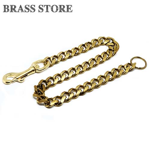 Rakuten - BRASS STORE ブラスストア / ロング 42cm 真鍮ウォレットチェーン （鉄砲ナスカン仕様）/ ダブルリング 二重カン ウォレットロープ ウォレットレイン ベルトループ メンズ