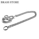 BRASS STORE ブラスストア / シルバー 喜平ウォレットチェーン スナップシャックル(ショート)33cm / 銀 喜平 ウォレットロープ ニッケル カラビナ 二重リング キーチェーン ドロップハンドル 財布 ライダースウォレット