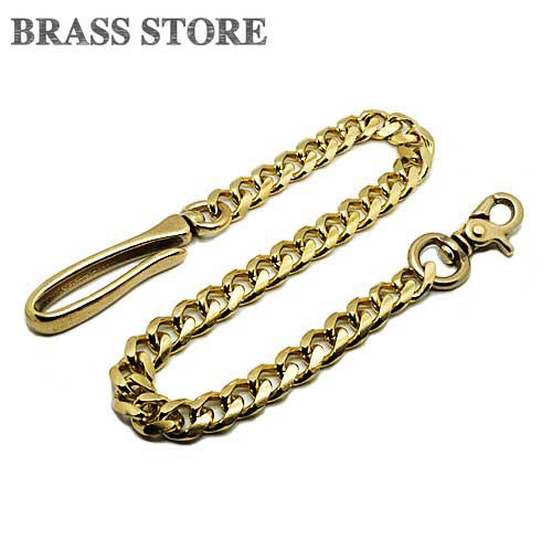BRASS STORE ブラスストア / ロング 喜平 真鍮ウォレットチェーン（ツリバリ＆ナスカン）/ ゴールド 喜平 ウォレットロープ ブラス ナスカン 二重リング キーチェーン ドロップハンドル 財布 長い