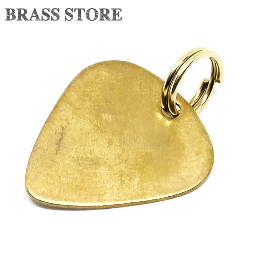 BRASS STORE ブラスストア / 二重リング付き 真鍮 ブラス ギターピック キーホルダー / ネックレス キーホルダー 楽器 ペンダントトップ カスタムパーツ 雑貨