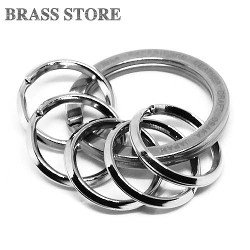 Rakuten - BRASS STORE ブラスストア / 二重カン5個付き KC,s ケーシーズ ダブルリング（シルバー）/ キーリング キーチェーン ステンレス 平押し二重リング パーツ キーホルダー ケイシイズ kcs