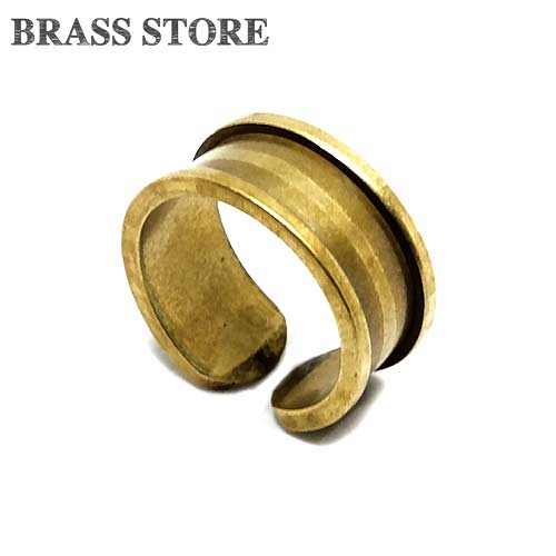 BRASS STORE ブラスストア / 真鍮製 レールリング 太幅 （大サイズ）/ 指輪 パーツ アクセサリー ゴールド アンティーク ビンテージ メンズ レディース 雑貨 小物 輪っか オブジェ 雑貨 インテリア