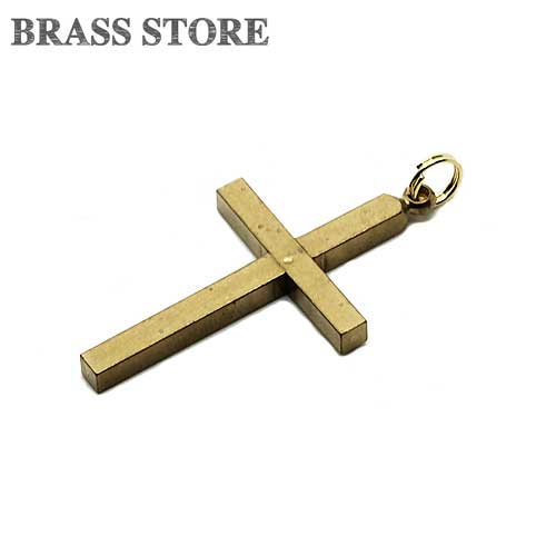 BRASS STORE ブラスストア / 真鍮製 十字架 クロスチャーム / ブラス brass キーリング ネックレス ブラス ペンダントトップ メンズ キリスト ロザリオ メンズ 雑貨 アクセサリー