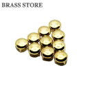 BRASS STORE ブラスストア / 10個セット 真鍮 スタッズ（ラウンド）/ 10mm 丸型 鋲 ドーム ライダースジャケット ブラス ベルト 鋲ジャン レザークラフト パーツ ゴールド