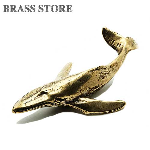 BRASS STORE ブラスストア / 真鍮 オーナメント（クジラ）/ 鯨 くじら オブジェ 置物 海洋生物 ブラス 金物 魚 ビンテージ ゴールド インテリア グッズ ホエール
